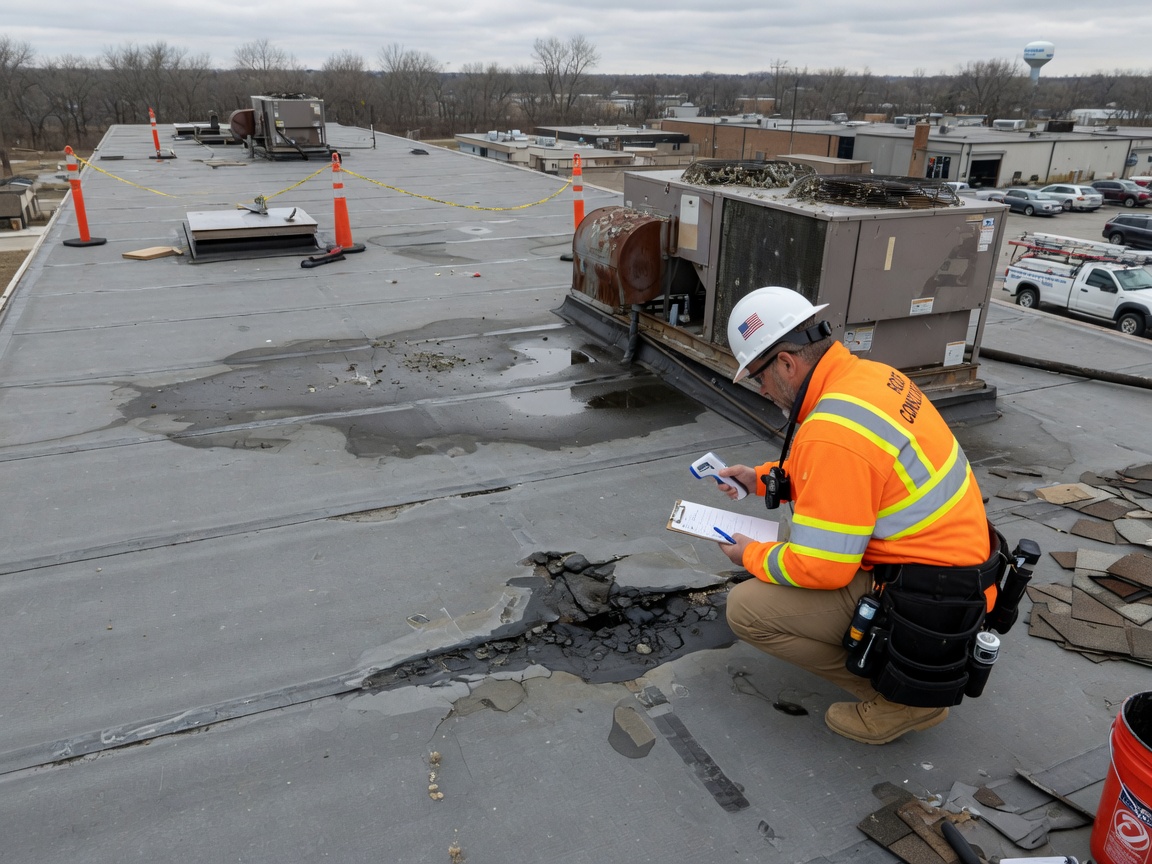 Flat Roof Inspection in Rockford