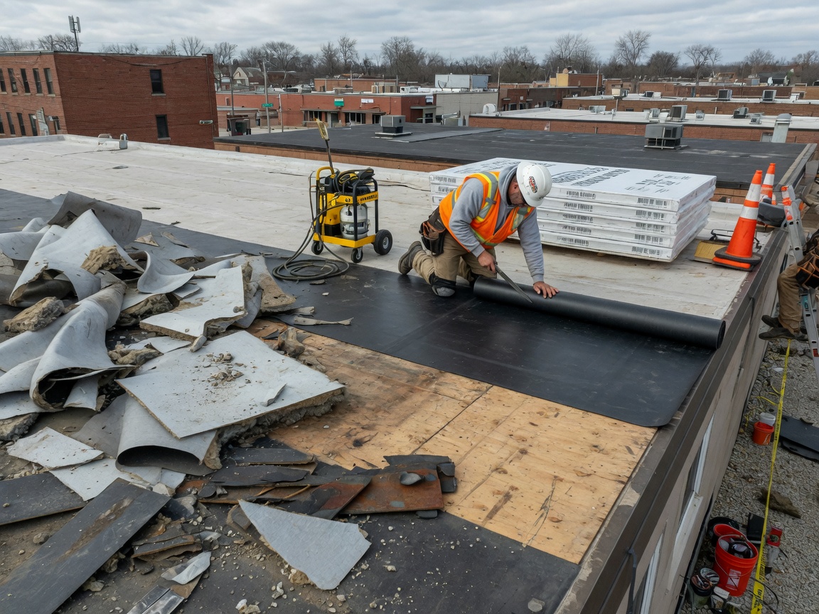 Flat Roof Replacement in Rockford